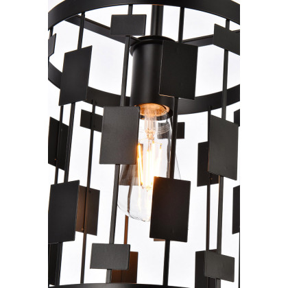 Elegant Levante 1 Light Pendant - Black, L 9" (LD7073D9BK)