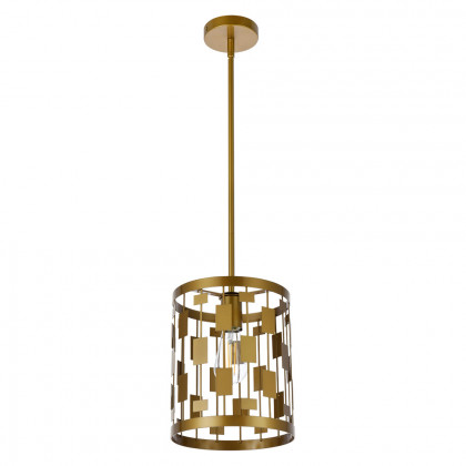 Elegant Levante 1 Light Pendant - Brass, L 9" (LD7073D9BR)