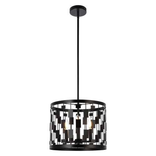 Elegant Levante 1 Light Pendant - Black, L 14" (LD7074D14BK)