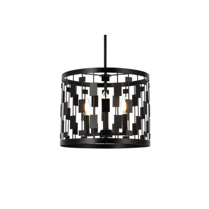 Elegant Levante 1 Light Pendant - Black, L 14" (LD7074D14BK)