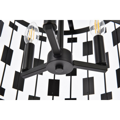 Elegant Levante 1 Light Pendant - Black, L 14" (LD7074D14BK)
