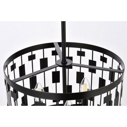 Elegant Levante 1 Light Pendant - Black, L 14" (LD7074D14BK)