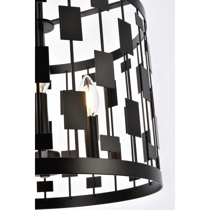 Elegant Levante 1 Light Pendant - Black, L 14" (LD7074D14BK)