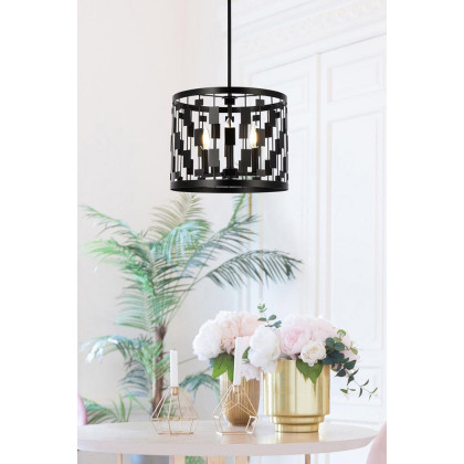 Elegant Levante 1 Light Pendant - Black, L 14" (LD7074D14BK)
