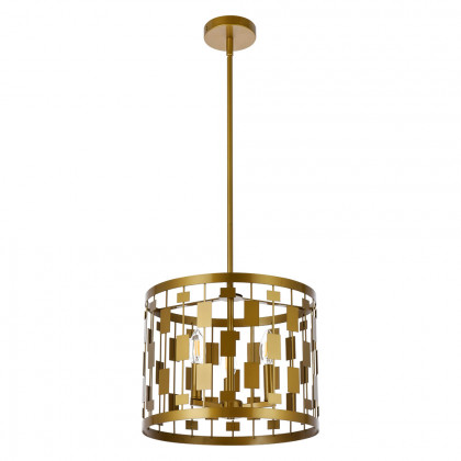 Elegant Levante 1 Light Pendant - Brass, L 14" (LD7074D14BR)