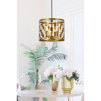 Elegant Levante 1 Light Pendant - Brass, L 14" (LD7074D14BR)