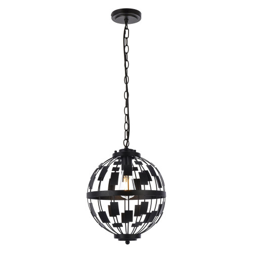 Elegant Levante 1 Light Pendant - Black (LD7075D12BK)