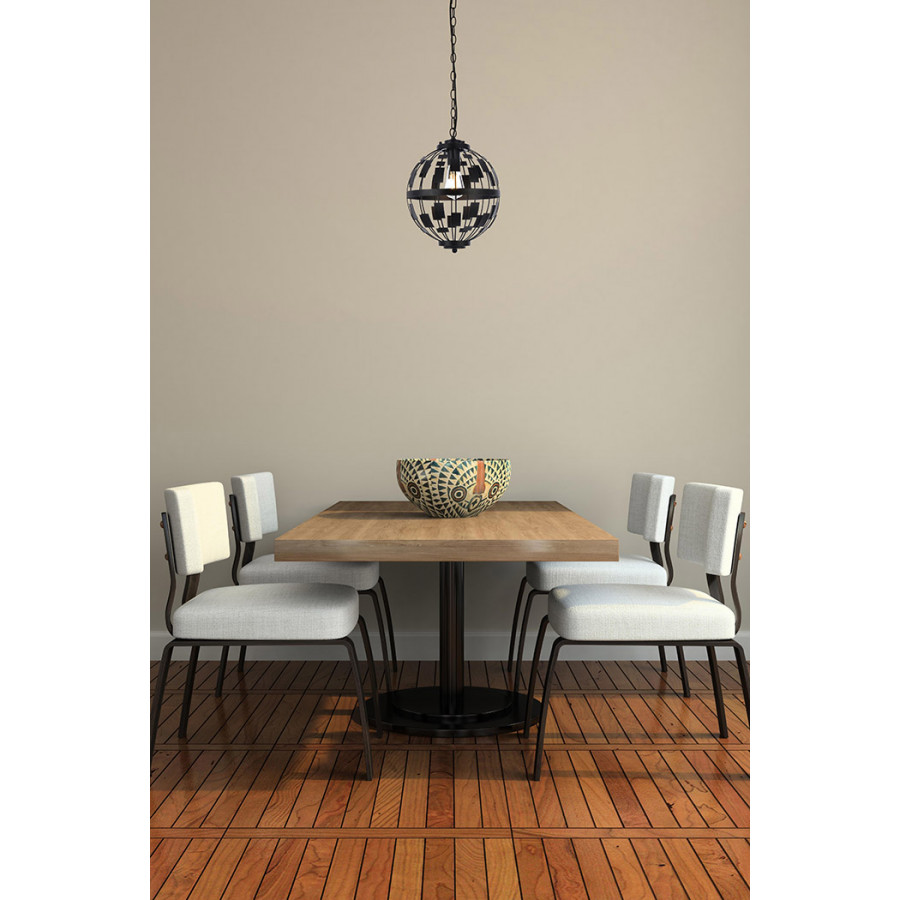 Elegant Levante 1 Light Pendant - Black (LD7075D12BK)