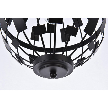 Elegant Levante 1 Light Pendant - Black (LD7075D12BK)