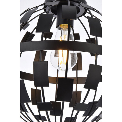 Elegant Levante 1 Light Pendant - Black (LD7075D12BK)