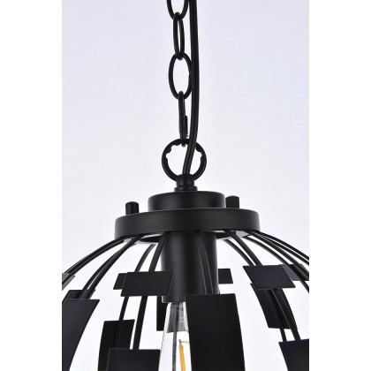 Elegant Levante 1 Light Pendant - Black (LD7075D12BK)
