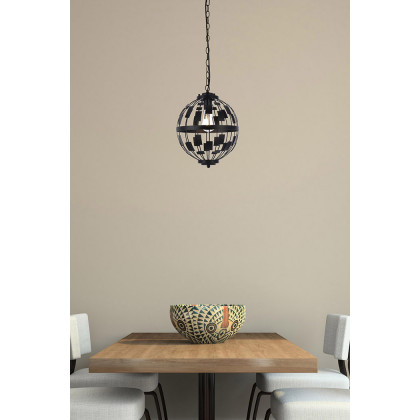 Elegant Levante 1 Light Pendant - Black (LD7075D12BK)