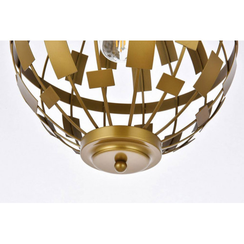 Elegant Levante 1 Light Pendant - Brass (LD7075D12BR)