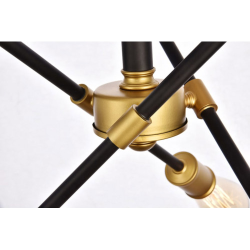Elegant Axel 6-Light Semi-Flush Mount - Black, L 17" (LD8003D17BK)