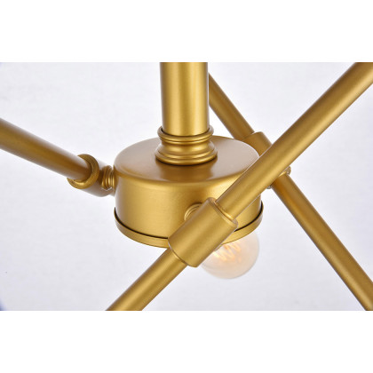 Elegant Axel 6-Light Semi-Flush Mount - Brass, L 17" (LD8003D17BR)