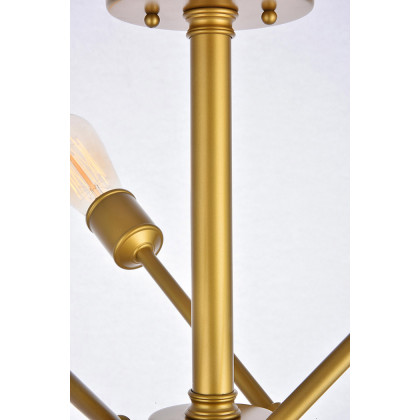 Elegant Axel 6-Light Semi-Flush Mount - Brass, L 17" (LD8003D17BR)