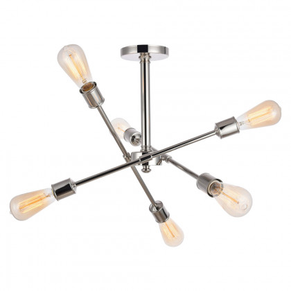 Elegant Axel 6-Light Semi-Flush Mount - Polished Nickel, L 17" (LD8003D17PN)