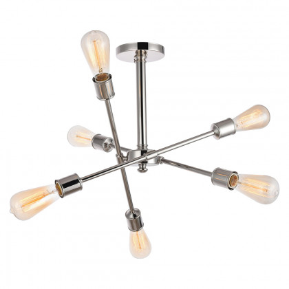 Elegant Axel 6-Light Semi-Flush Mount - Polished Nickel, L 17" (LD8003D17PN)