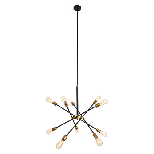 Elegant Axel 6-Light Semi-Flush Mount - Black, L 27.2" (LD8003D28BK)