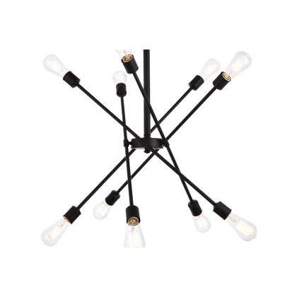 Elegant Axel 6-Light Semi-Flush Mount - Black/Gold, L 27.2" (LD8003D28BLA)