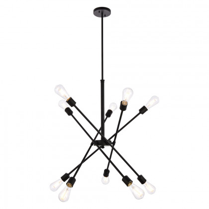 Elegant Axel 6-Light Semi-Flush Mount - Black/Gold, L 27.2" (LD8003D28BLA)