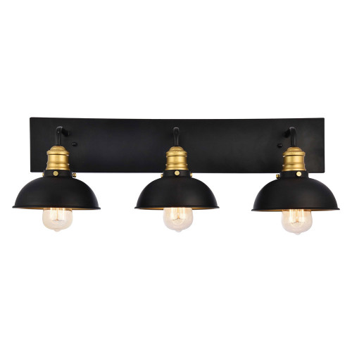 Elegant Anders 3 Lights Wall Sconce - Black, L 27" (LD8004W27BK)