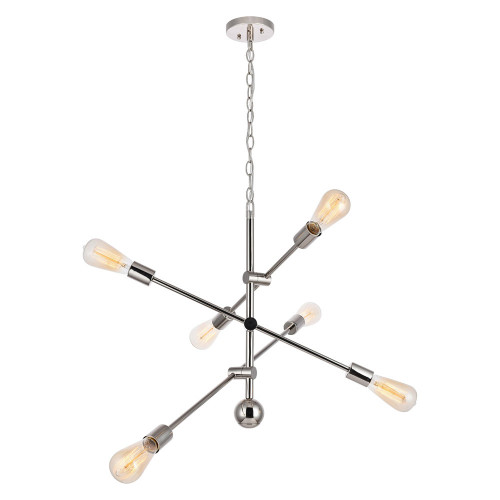 Elegant Pendant Light - Polished Nickel, L 29" (LD8007D29PN)