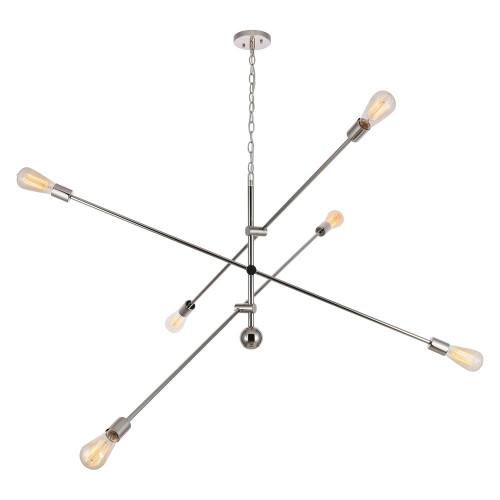 Elegant Pendant Light - Polished Nickel, L 55" (LD8013D55PN)