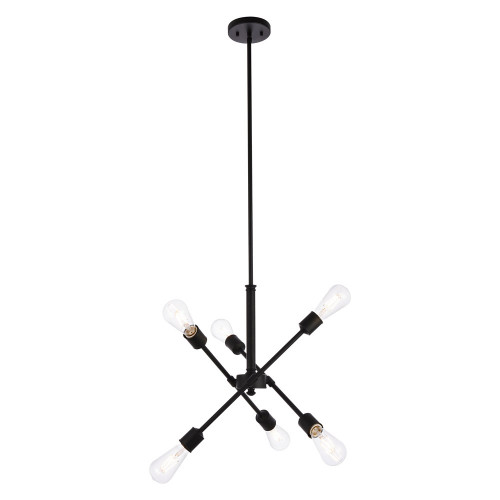 Elegant Pendant Light - Black/Gold, L 17.1" (LD8015D18BLA)