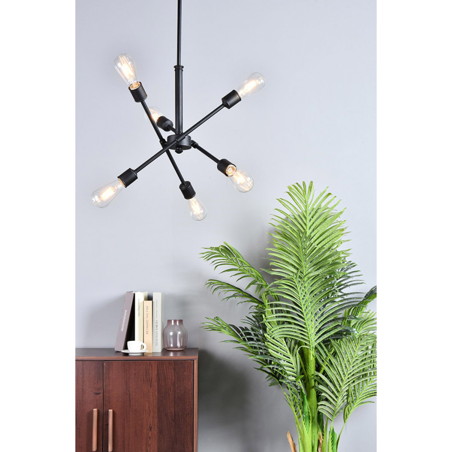Elegant Pendant Light - Black/Gold, L 17.1" (LD8015D18BLA)