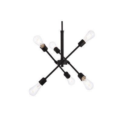 Elegant Pendant Light - Black/Gold, L 17.1" (LD8015D18BLA)