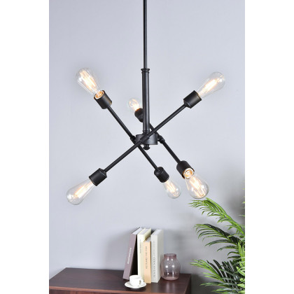 Elegant Pendant Light - Black/Gold, L 17.1" (LD8015D18BLA)