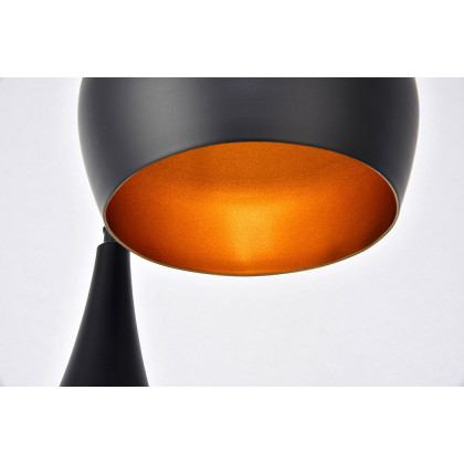 Elegant Nora 11.5" 3-Light Pendant - Black (LDPD2000BK)
