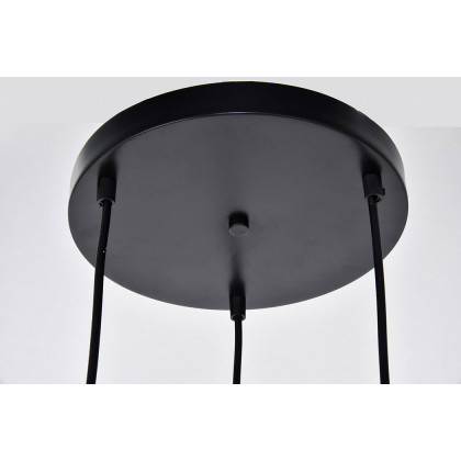 Elegant Nora 11.5" 3-Light Pendant - Black (LDPD2000BK)