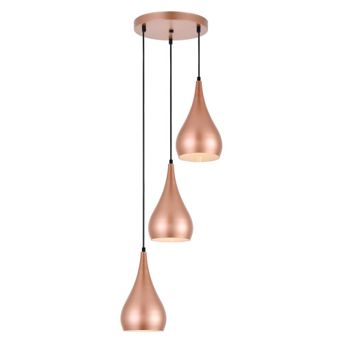 Elegant Nora 11.5" 3-Light Pendant - Honey Gold (LDPD2000HG)