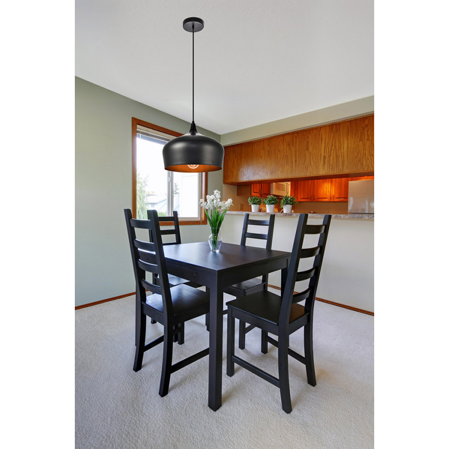 Elegant Nora 9" 1-Light Pendant - Black (LDPD2003BK)