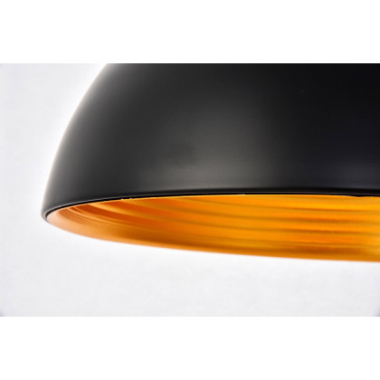 Elegant Circa 1-Light Pendant - Black, L 15.5" (LDPD2042BK)