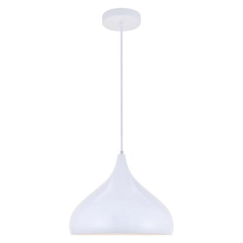 Elegant Circa 1-Light Pendant - White, L 12.5" (LDPD2046WH)