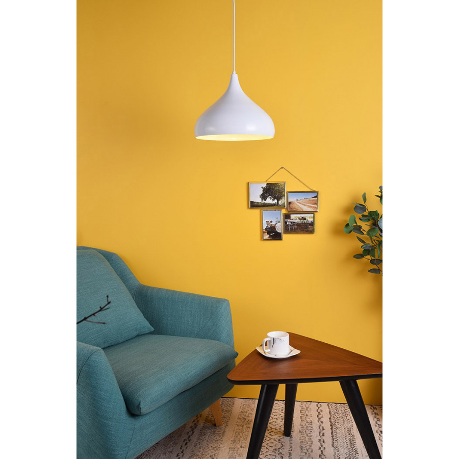 Elegant Circa 1-Light Pendant - White, L 12.5" (LDPD2046WH)