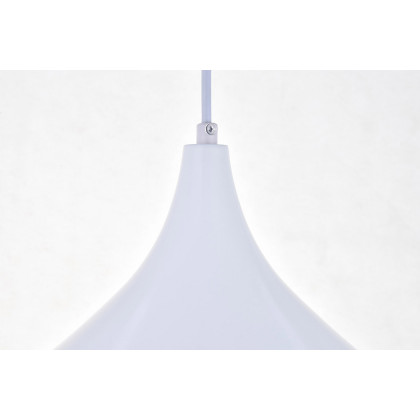 Elegant Circa 1-Light Pendant - White, L 12.5" (LDPD2046WH)