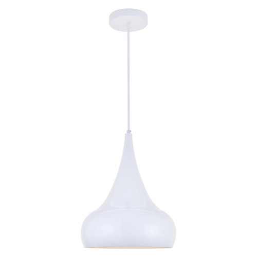 Elegant Circa 1-Light Pendant - White, L 11.5" (LDPD2047WH)