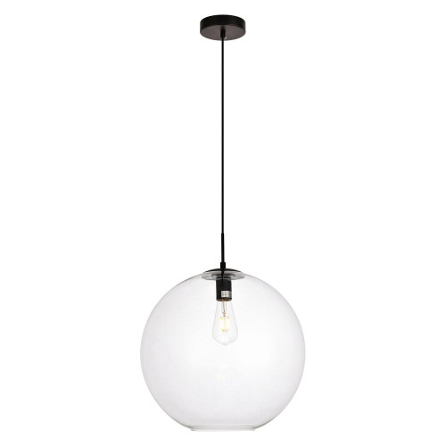 Elegant Pendant Light - Black/Glass, L 15.7" (LDPD2112)