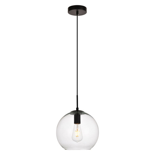 Elegant Pendant Light - Black/Glass, L 9.8" (LDPD2113)