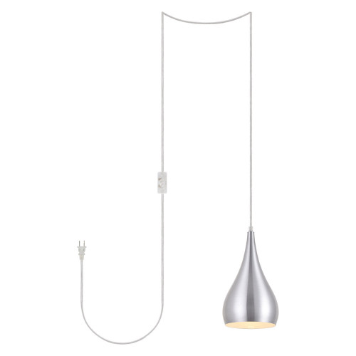 Elegant Nora 1 Light Plug-In Pendant - Burnished Nickel (LDPG2001BN)