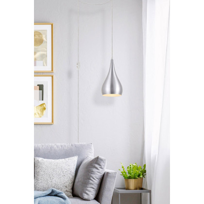Elegant Nora 1 Light Plug-In Pendant - Burnished Nickel (LDPG2001BN)