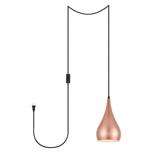Elegant Nora 1 Light Plug-In Pendant - Honey Gold (LDPG2001HG)