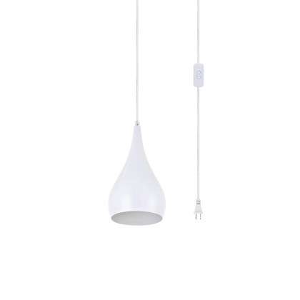 Elegant Nora 1 Light Plug-In Pendant - White (LDPG2001WH)