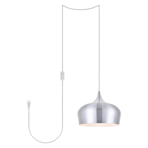 Elegant Nora 1 Light Plug-In Pendant - Burnished Nickel (LDPG2003BN)