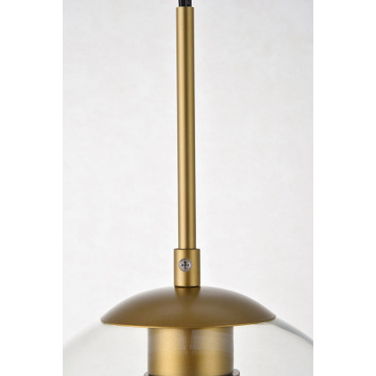 Elegant Baxter 1 Light Plug-In Pendant - Brass, L 8" (LDPG2206BR)
