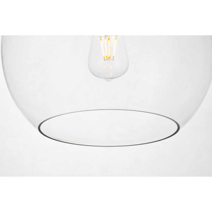 Elegant Baxter 1 Light Plug-In Pendant - Brass, L 10" (LDPG2212BR)